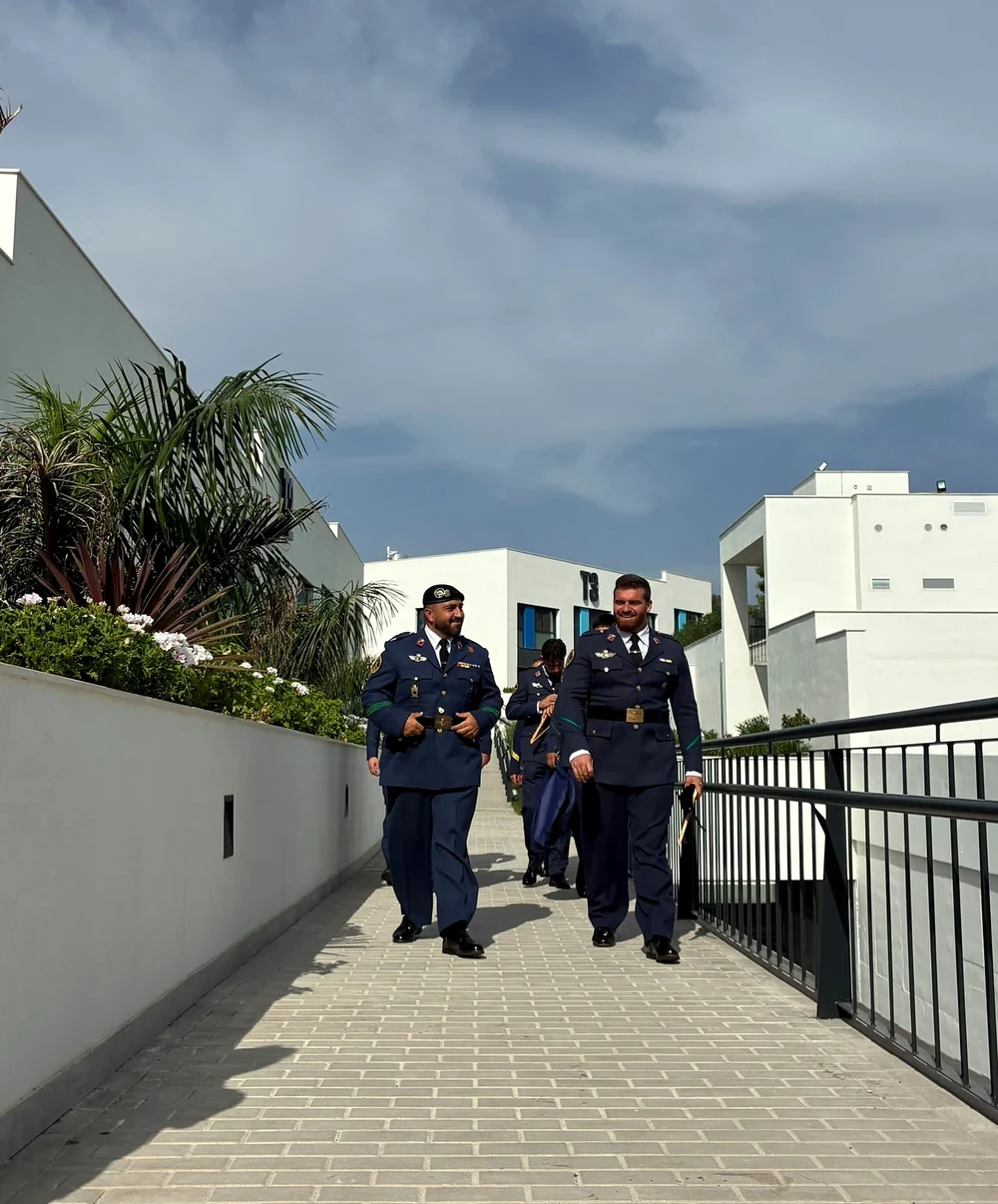 Members of the Honour Guard of the Spanish Air and Space Force at Aerodynamics Inn.
